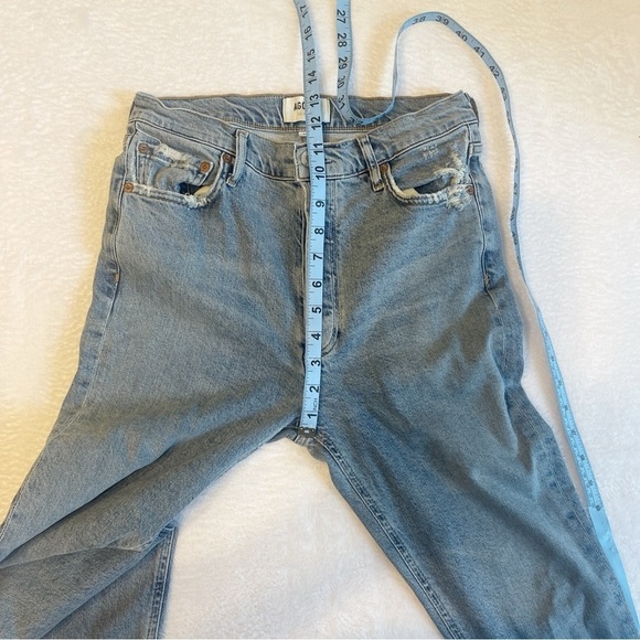AGOLDE Nico High Rise Raw Edge Cropped Button Up Jean in Rooted Women's 27 - Picture 6 of 12